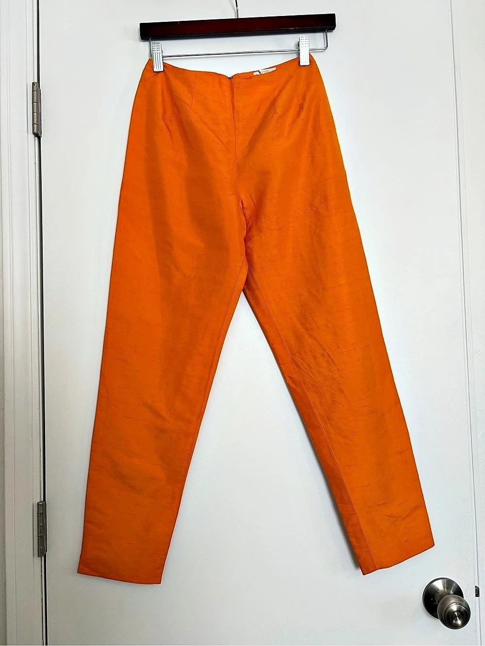 Vintage 90s Y2K Moda International Orange Silk Pants 24”